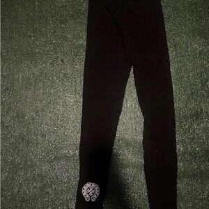 Chrome Hearts Black Kids Leggings with Silver Detail